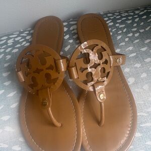 Tory Burch Miller Patent Sandal Tan Size 9